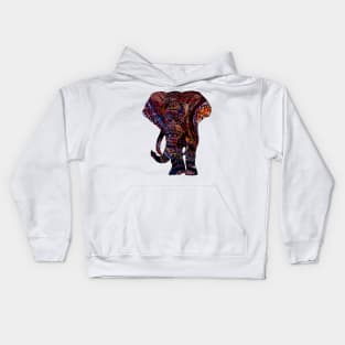 Intricate Asian Elephant Colorful Illustration Kids Hoodie